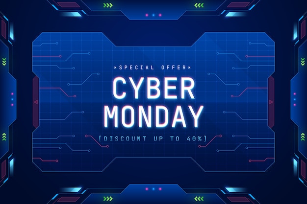 Realistic background for cyber monday sale