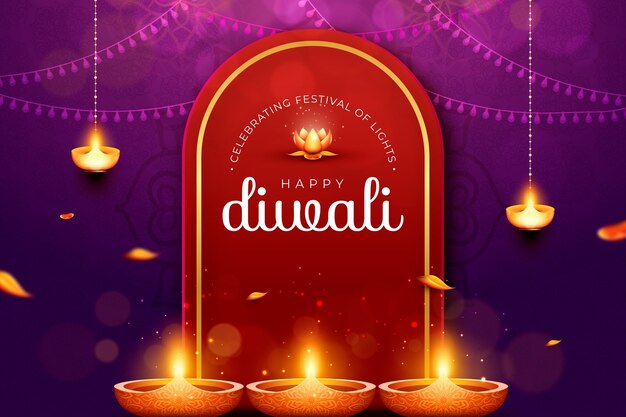 Realistic background for diwali festival celebration