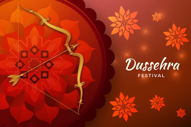 Free vector realistic background for dussehra festival celebration