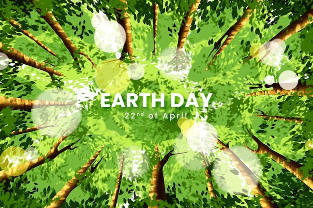 Free vector realistic background for earth day celebration