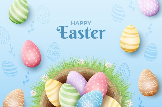 Realistic background for easter celebration