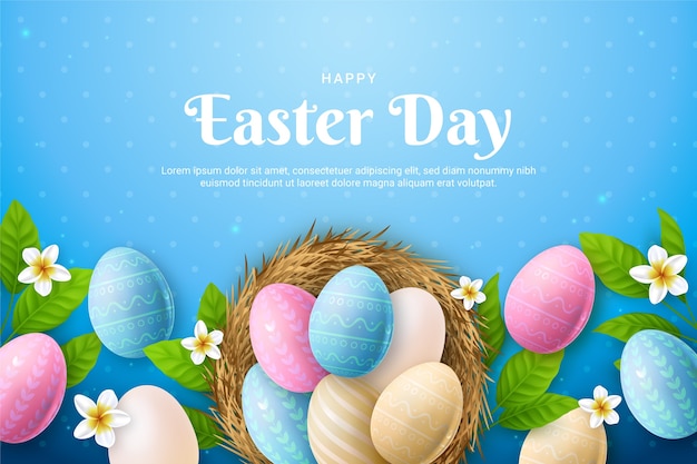 Free vector realistic background for easter holiday