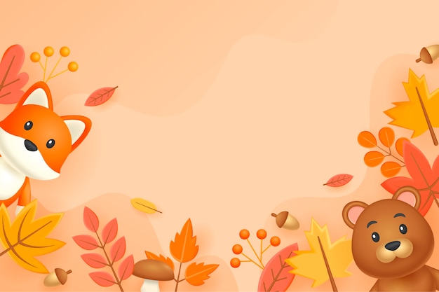 Free vector realistic background for fall season celebration