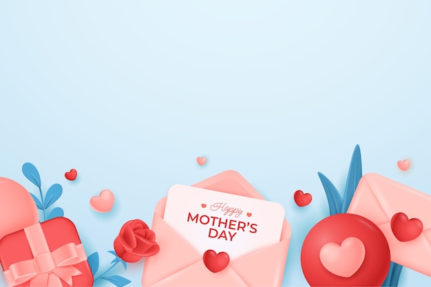 Бесплатное векторное изображение Реалистичный фон для празднования дня матери