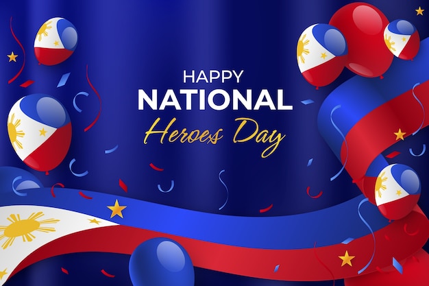Бесплатное векторное изображение Реалистичный фон для празднования дня национальных героев