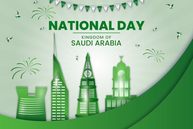 Бесплатное векторное изображение Реалистичный фон для национального дня саудовской