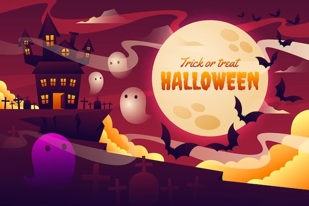 Vettore gratuito sfondo realistico per la celebrazione di halloween