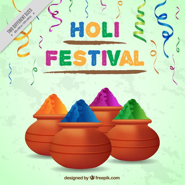 Realistic background for holi festival