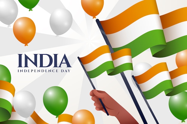 Realistic background for india independence day celebration