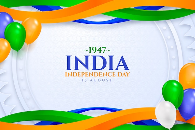 Vettore gratuito sfondo realistico per la celebrazione del giorno dell'indipendenza dell'india