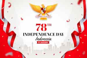 Free vector realistic background for indonesia independence day celebration
