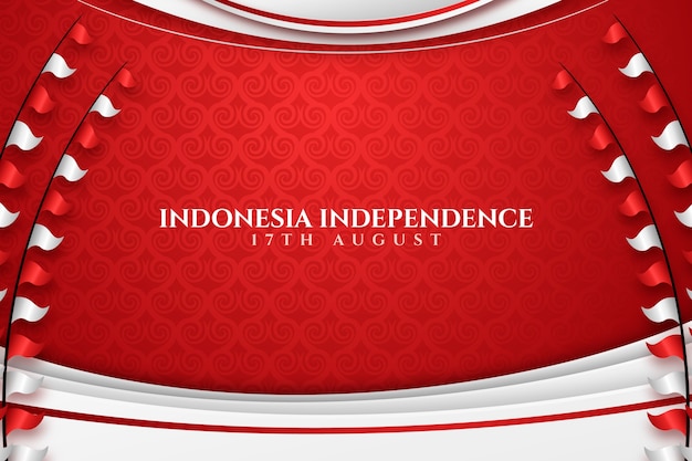 Free vector realistic background for indonesia independence day celebration