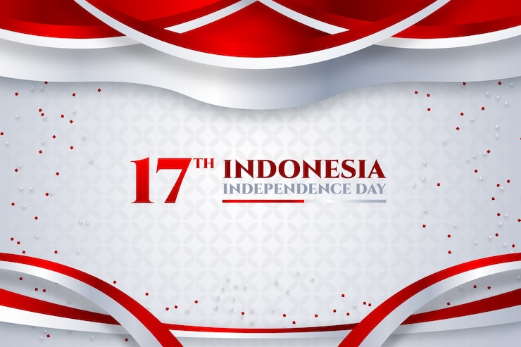 Free Vector realistic background for indonesia independence day celebration