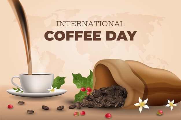 国際コーヒーデーのお祝いの現実的な背景