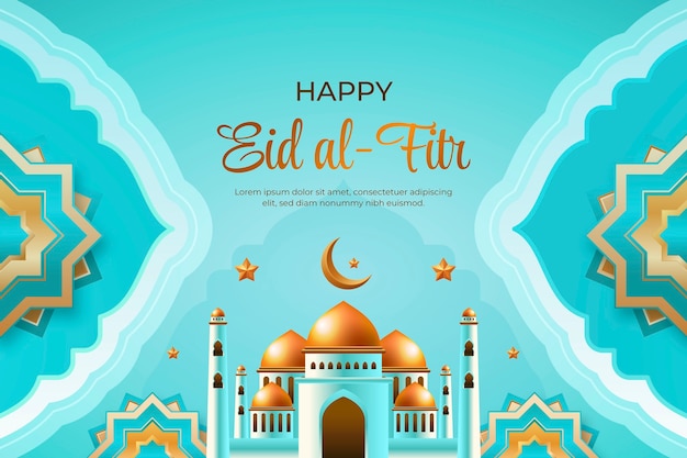 Free vector realistic background for islamic eid al-fitr celebration