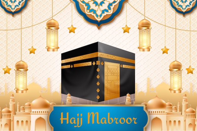 Realistic background for islamic hajj pilgrimage