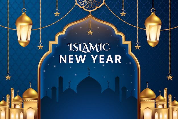 イスラムの新年のお祝いのための現実的な背景