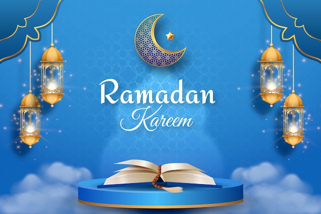 Free vector realistic background for islamic ramadan celebration