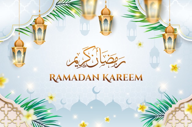 Free vector realistic background for islamic ramadan celebration