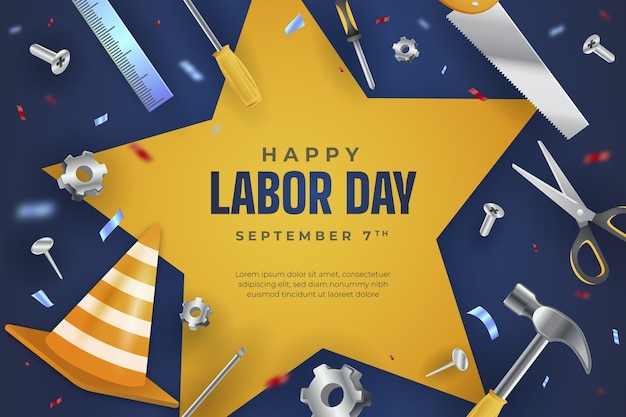 Free vector realistic background for labor day celebration