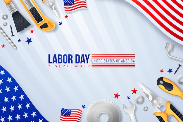 Free vector realistic background for labor day celebration