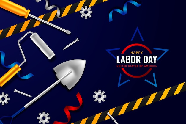 Free vector realistic background for labor day celebration