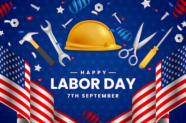 Realistic background for labor day celebration