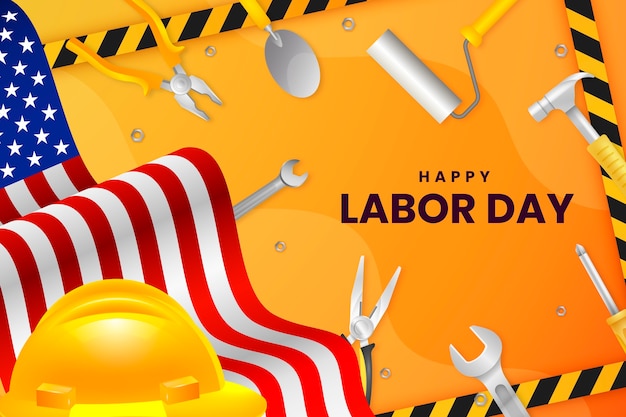 Free vector realistic background for labor day celebration