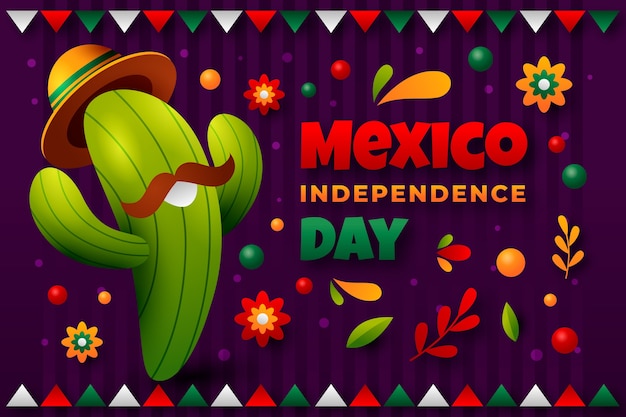 Free vector realistic background for mexico independence celebration