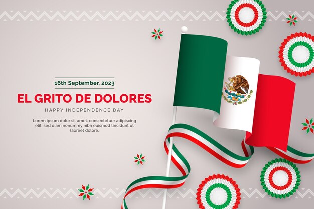 メキシコ独立記念日のお祝いの現実的な背景