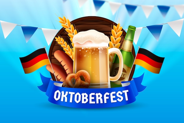 Realistic background for oktoberfest celebration