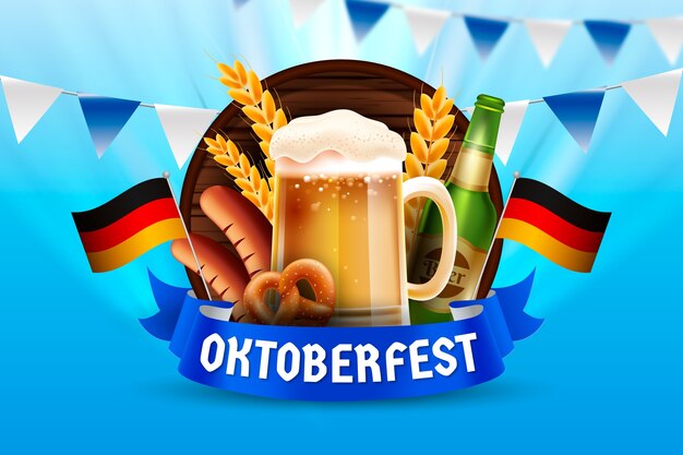 Realistic background for oktoberfest celebration