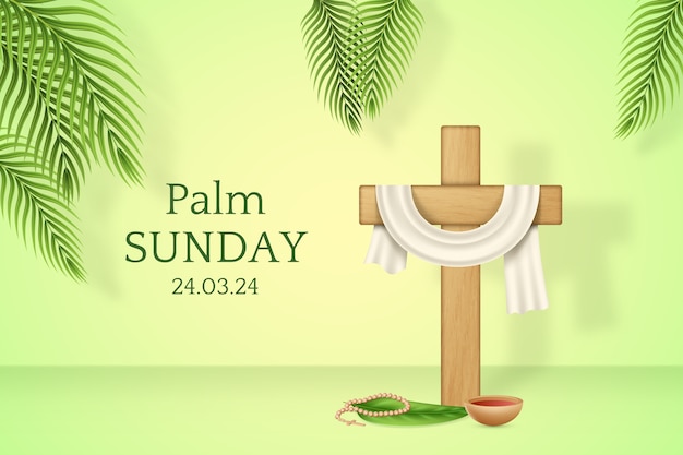 Free vector realistic background for palm sunday