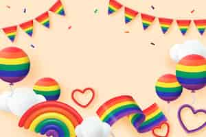 Free vector realistic background for pride month celebration