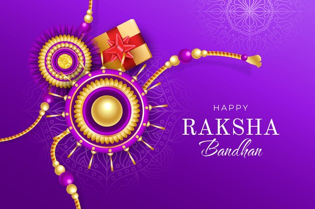 Free vector realistic background for raksha bandhan celebration