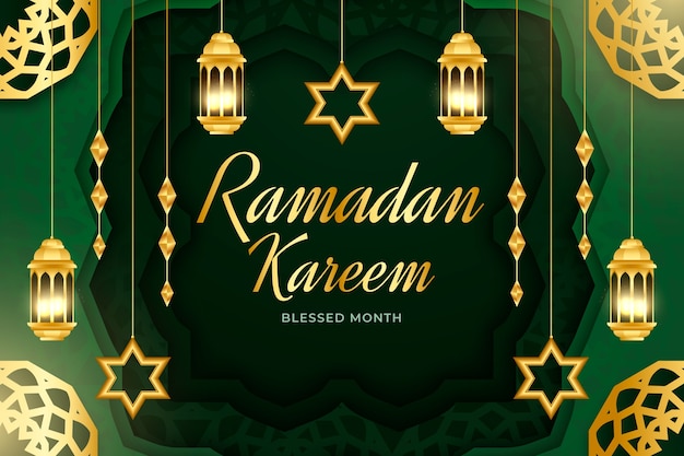 Realistic background for ramadan celebration