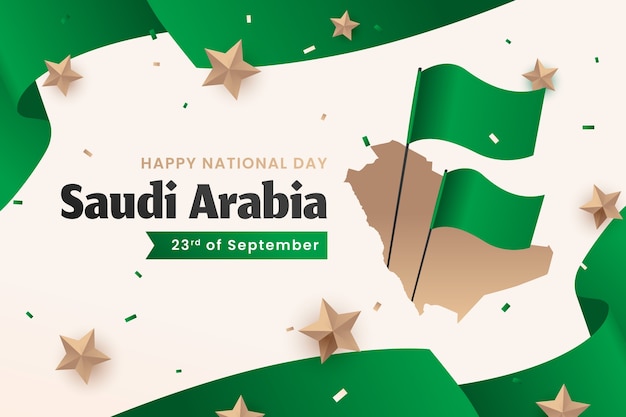 Free vector realistic background for saudi national day