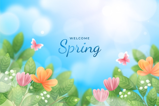 Free vector realistic background for springtime season