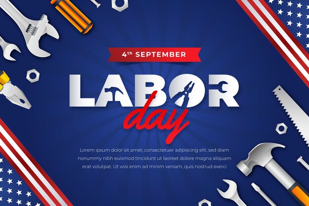 Realistic background for us labor day celebration