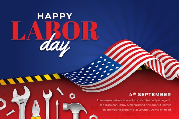 Free vector realistic background for us labor day celebration