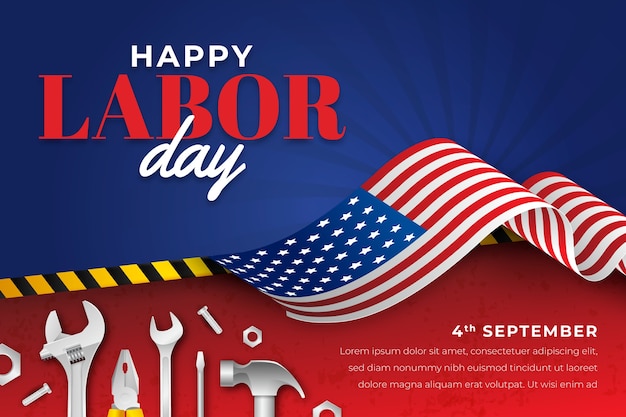 Realistic background for us labor day celebration