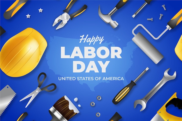 Free vector realistic background for us labor day celebration