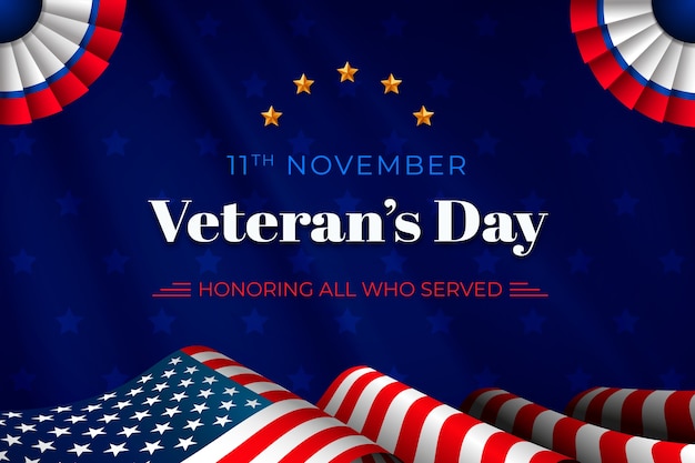 Realistic background for us veterans day holiday