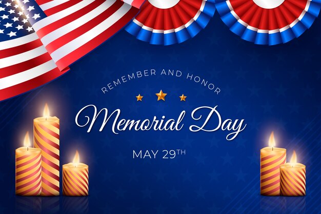 Realistic background for usa memorial day celebration