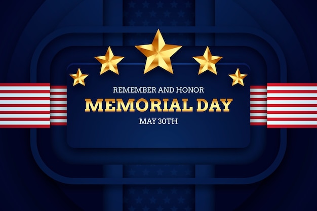 Free vector realistic background for usa memorial day holiday