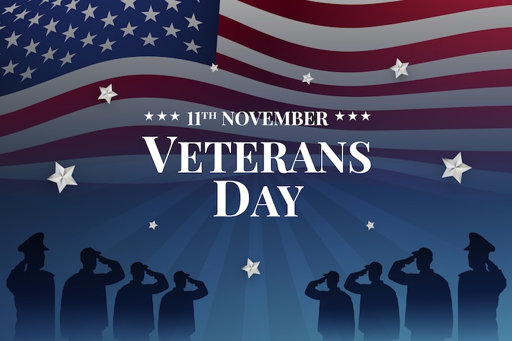 Free Vector realistic background for usa veterans day holiday