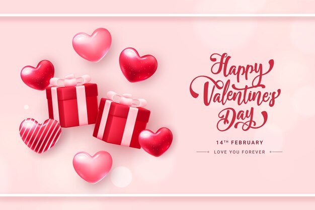 Free vector realistic background for valentines day celebration