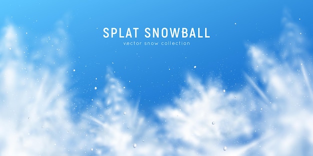 Free vector realistic background with blurry snowflakes