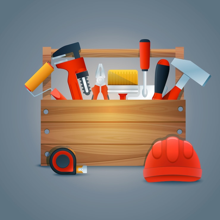 Free Vector realistic background with tools