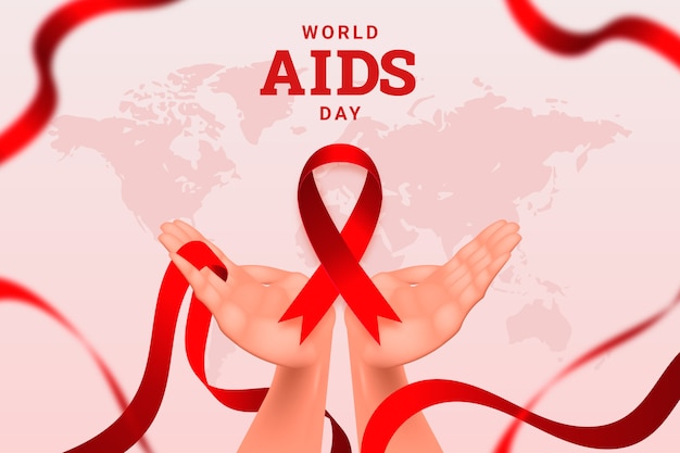 Sfondo realistico per la consapevolezza della giornata mondiale contro l'aids